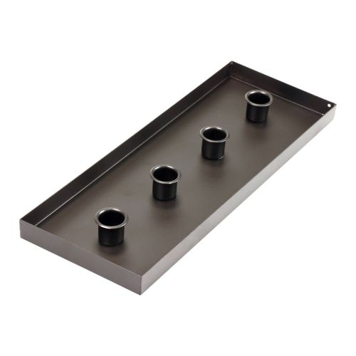 daiktų Žvakių laikiklis metalinis juodas žvakių padėklas 35x13x2cm