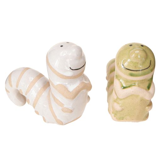 daiktų Juokingas sliekų dekoravimas keraminis vikšras pakabinamas dekoravimo puodas 9x6cm 2vnt
