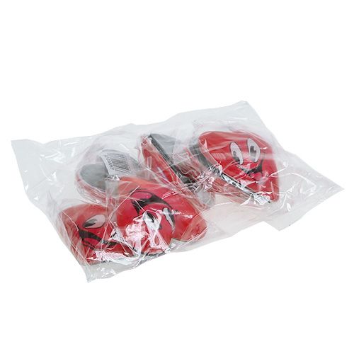 Floristik24 Magnetinė širdelė šypsenėlė raudona 4cm 6vnt