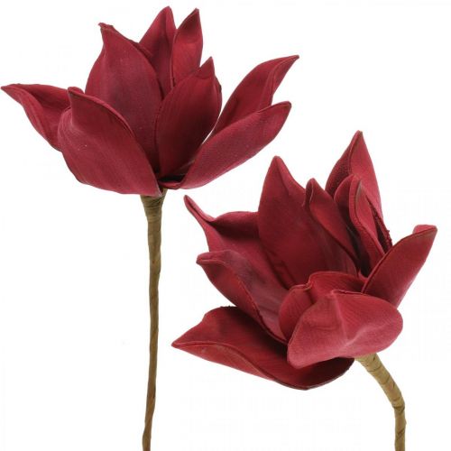 daiktų Dirbtinė magnolijos raudona dirbtinių gėlių putų gėlių dekoracija Ø10cm 6vnt