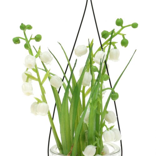 Floristik24 Slėnio lelija stiklinėje pakabinti H22cm