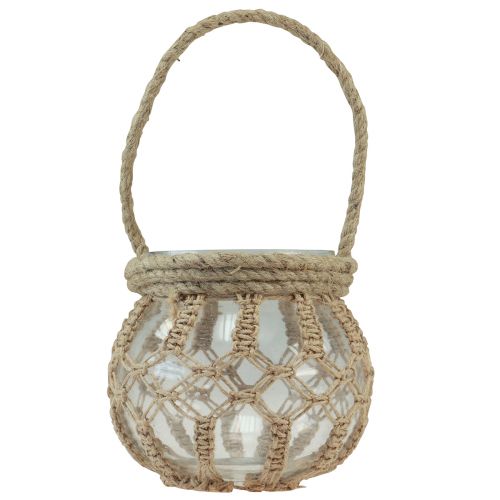 daiktų Makramo stiklas dekoratyvinis pakabinamas dekoravimas stiklinis puodas skaidrus Ø16cm H29cm