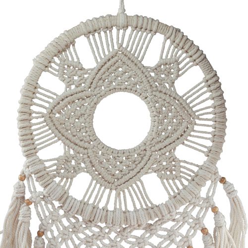 daiktų Macrame sieninis pakabinamas sapnų gaudyklė kreminis sienų dekoravimas 29x72cm