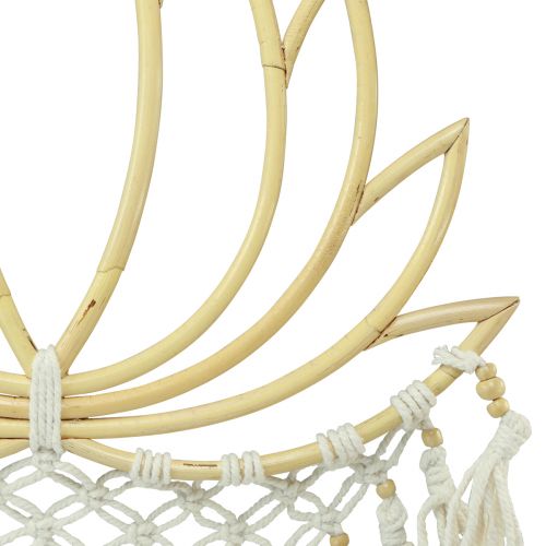 Floristik24 Macrame sienų apdaila lotoso dekoracija bambuko natūralus kremas 70cm