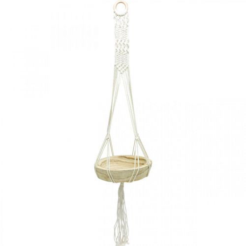 Makrame pakabinamas krepšelis boho stiliaus dekoratyvinis dubuo Ø23cm H90cm