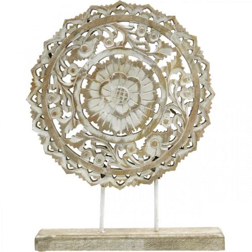 Floristik24 Mandala į vietą, gėlių medžio apdaila, stalo puošmena, vasaros dekoracija shabby chic nature H39.5cm Ø30cm