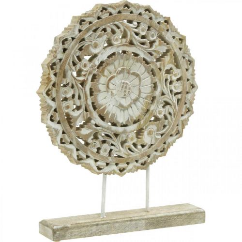 Mandala į vietą, gėlių medžio apdaila, stalo puošmena, vasaros dekoracija shabby chic nature H39.5cm Ø30cm