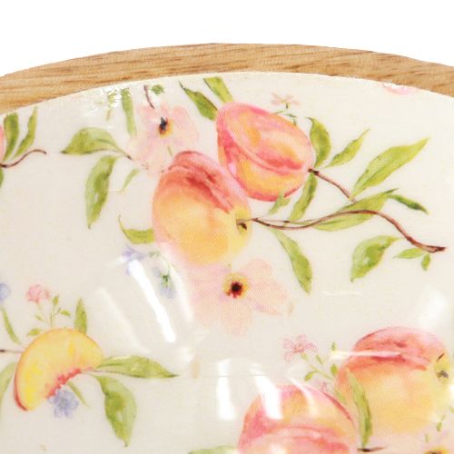 daiktų Mango medžio dekoratyvinis dubuo, persikų medinis dubuo, skersmuo 12,5 cm, 2 vnt