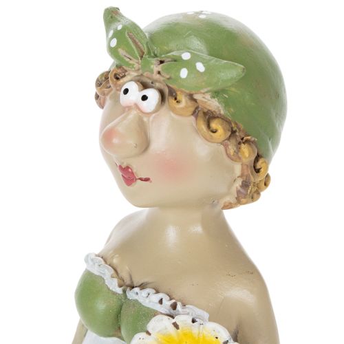 daiktų Dekoratyvinės ūkininkų poros figūrėlės, smagi svetainės ir vasaros dekoracija interjerui, 17 cm, 2 vnt.