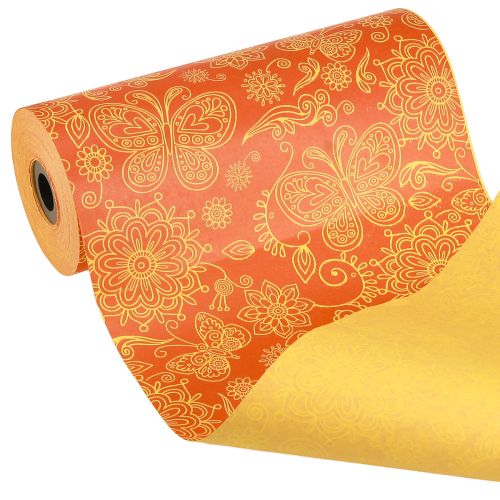 Floristik24 Rankogalių popierius oranžinės geltonos spalvos vasaros spalvos 25 cm 100 m
