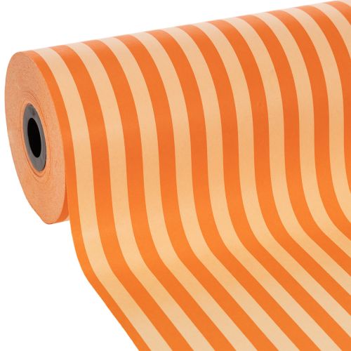 Antrankių popieriaus ritinėlis, oranžinės spalvos dryžuotas, 25 cm x 100 m