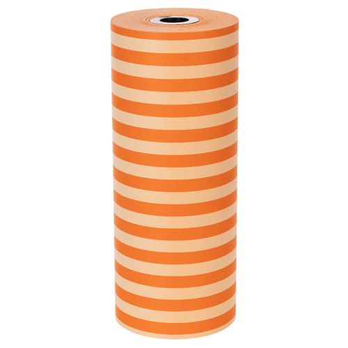 Antrankių popieriaus ritinėlis, oranžinės spalvos dryžuotas, 25 cm x 100 m | Floristik24.lt