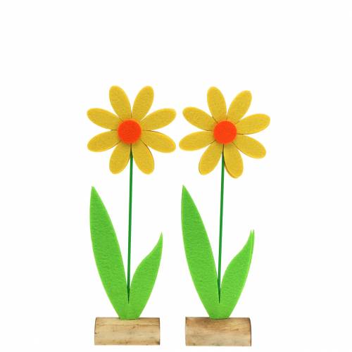 Floristik24 Veltinio gėlė geltona 27cm 4vnt