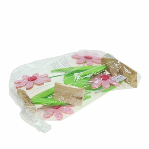 Floristik24 Rožinė veltinio gėlė 27cm 4vnt
