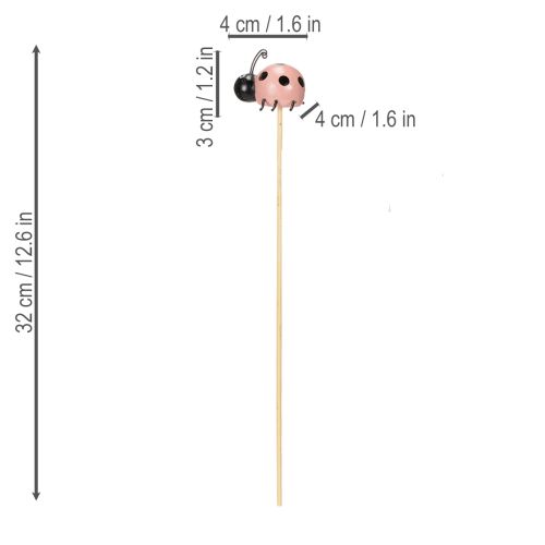 daiktų Boružėlių dekoratyvinės figūrėlės gėlių vazonams ir gėlių kompozicijoms pavasario dekoracijoms, 32 cm, 16 dalių