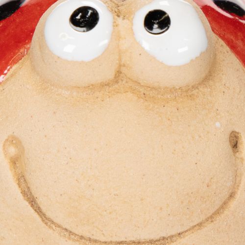 daiktų Dekoratyvinė keraminė boružėlės figūrėlė linksmam sodo ir palangių papuošimui, 7 cm, 3 dalys