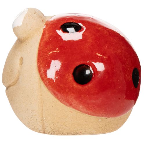 daiktų Dekoratyvinė keraminė boružėlės figūrėlė linksmam sodo ir palangių papuošimui, 7 cm, 3 dalys