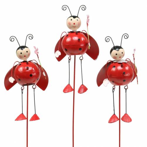 Floristik24 Deco kištukas ladybug metal H35cm 3vnt