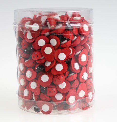 Floristik24 Deco ladybug klijavimui 1-2,5cm raudona 255p