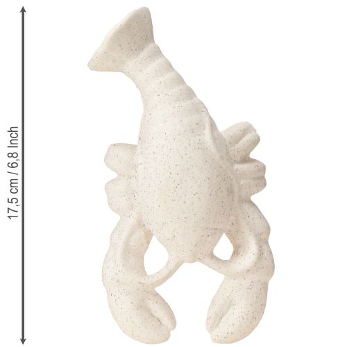 daiktų Jūros dekoravimo figūrėlė Keraminis omaras baltas 17,5×9×3 cm