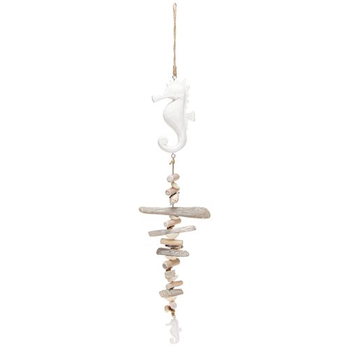 Jūrų dekoravimo girlianda Driftwood Shells Seahorse White 55cm