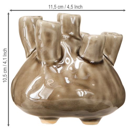 daiktų Jūrinė keraminė vaza Coral Look Brown Ø11.5cm H10cm