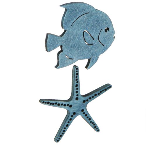 daiktų Maritime Scatter Dekoracija Medinis Stalo dekoras Starfish Fish 4cm 72 Vnt