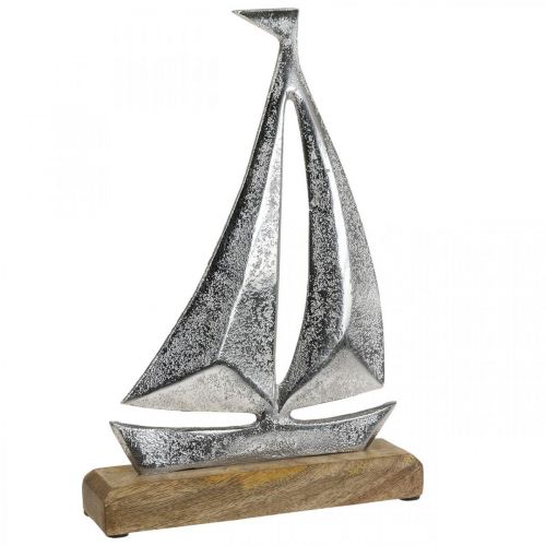 Jūrinė apdaila, dekoratyvinis burlaivis metalinis, dekoratyvinis laivas H26cm