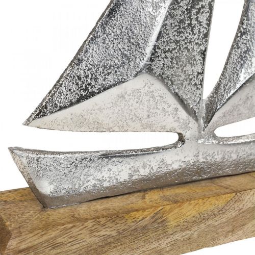 Jūrinė apdaila, dekoratyvinis burlaivis metalinis, dekoratyvinis laivas H26cm