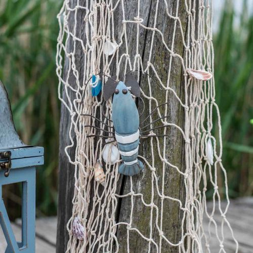 Floristik24 Žvejybos tinklas su flotsam, jūrinio kriauklių apdaila, sienų apdaila L95cm P50cm
