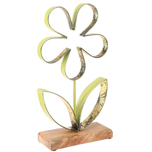 Floristik24 Metalinis gėlių dekoravimo stovas pavasario žalias auksas H35cm