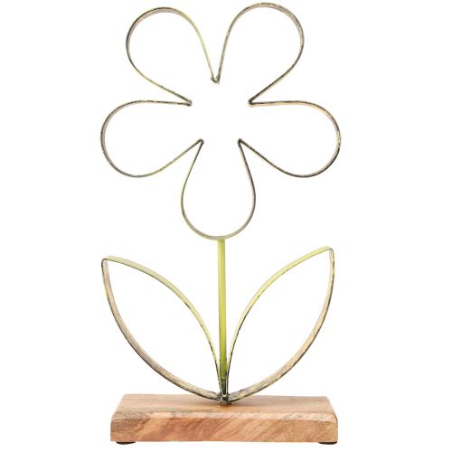 Floristik24 Metalinis gėlių dekoravimo stovas pavasario žalias auksas H35cm