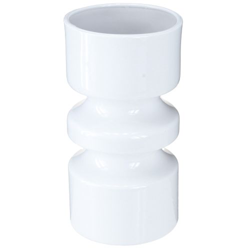 Floristik24 Metalinė gėlių vaza kreminės baltos spalvos emaliu Ø9cm H17,5cm