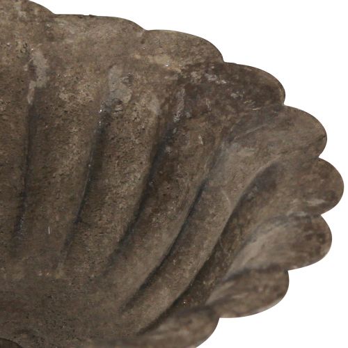 daiktų Metalinis dekoratyvinis dubuo ant kojos taurė senovinė pilka ruda Ø12cm H18cm