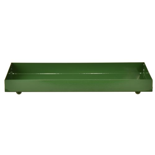 daiktų Metalinis dekoratyvinis padėklas, stačiakampis, žalias, 30 × 15 cm
