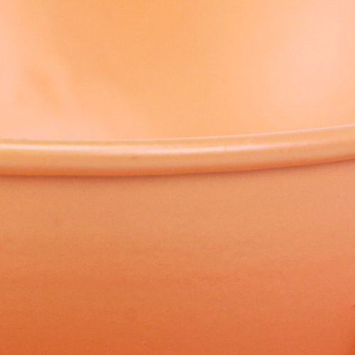 daiktų Metalinis dekoratyvinis puodelis oranžinis Ø11,5cm H6cm su lėkšte 2 vnt