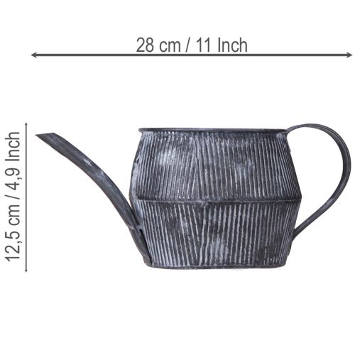 daiktų Metalinio ąsočio dekoravimo vintažiniai grioveliai juodos spalvos H12,5cm