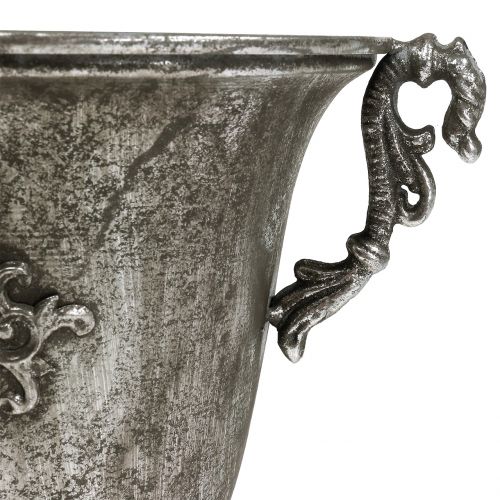 Floristik24 Puodelis pagamintas iš metalo senovinio sidabro Ø20,0cm H30cm