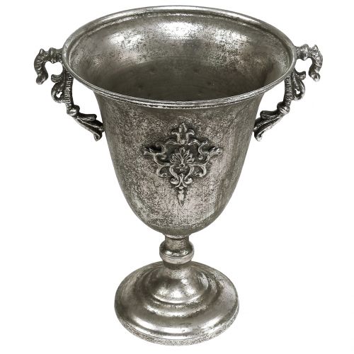 Floristik24 Puodelis pagamintas iš metalo senovinio sidabro Ø20,0cm H30cm