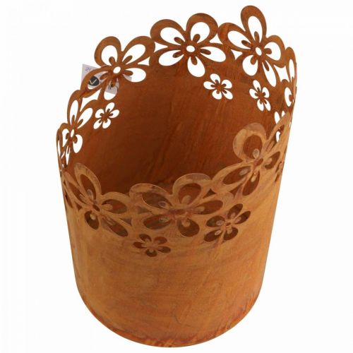 Metalinis dekoratyvinis rūdžių žibintas metalinis puodas Ø16cm H23cm