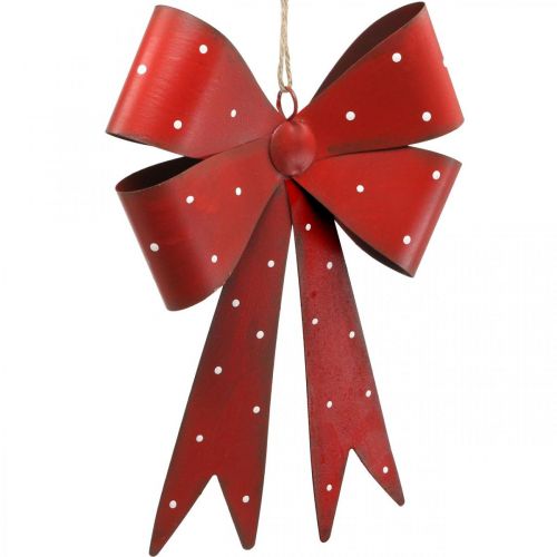 Floristik24 Metalinė Deco sieninė kabykla lankelis Red Dots White 19×16×2,5cm