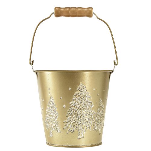 daiktų Metalinis kibiras Kalėdų eglutės sodintuvas auksinis Ø12cm H11,5cm