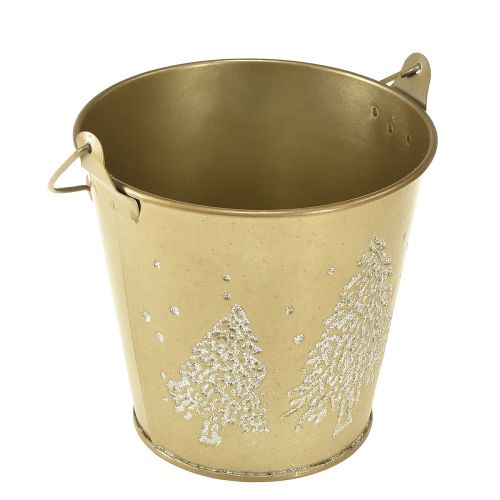 daiktų Metalinis kibiras Kalėdų eglutės sodintuvas auksinis Ø12cm H11,5cm