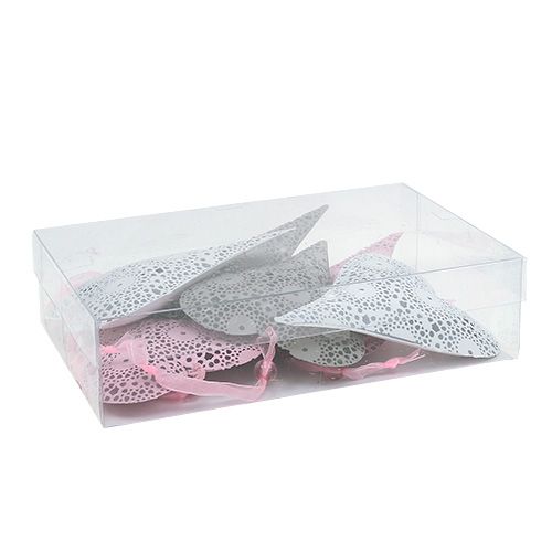Floristik24 Metalinės kabyklos širdies asortimentas. 12cm 6vnt