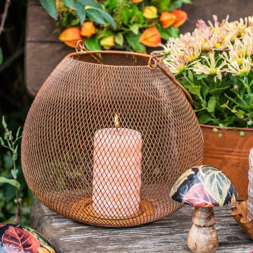 Floristik24 Metalinis žibintas su grotelėmis stalo apdaila Ø26cm H20cm
