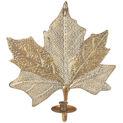 daiktų Metalinė sienų puošmena klevo lapų žvakidės auksinė senovinė 42cm × 39cm