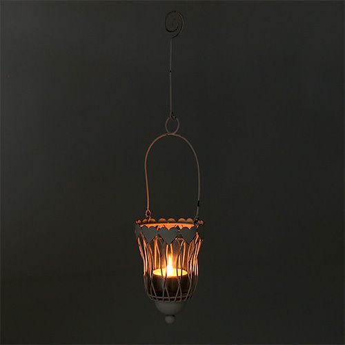 Floristik24 Metalinis žibintas Ø7,5cm H12cm baltas