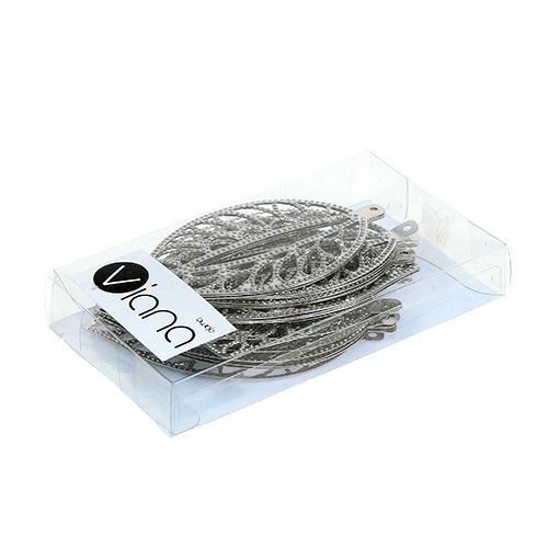 Floristik24 Metalo lakštas sidabrui pakabinti 4cm x 7cm 24vnt