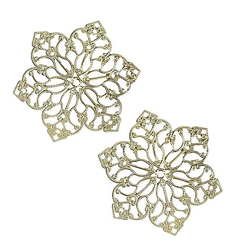 Metalinė gėlė su ornamentu Ø5,5cm auksinė 24vnt | Floristik24.lt