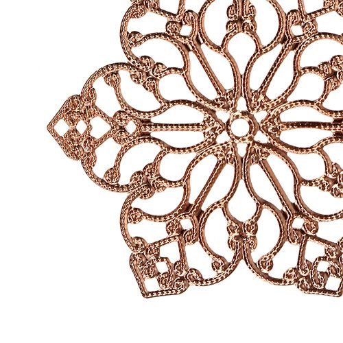Floristik24 Metalinė gėlė su ornamentu Ø5,5cm varinė 24vnt